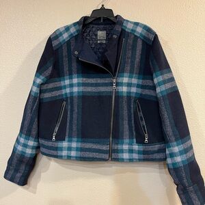 GAP plaid moto jacket.